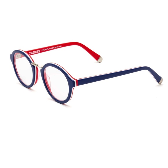 Caddis Accessories - Caddis Reading Glasses Gramophone in Red White Blue 0.0x magnification